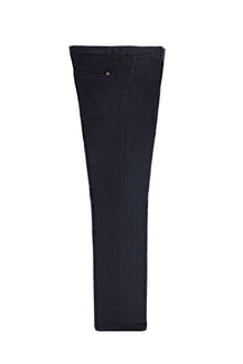 Koyu Lacivert Regular Fit Likralı Kadife Pantolon