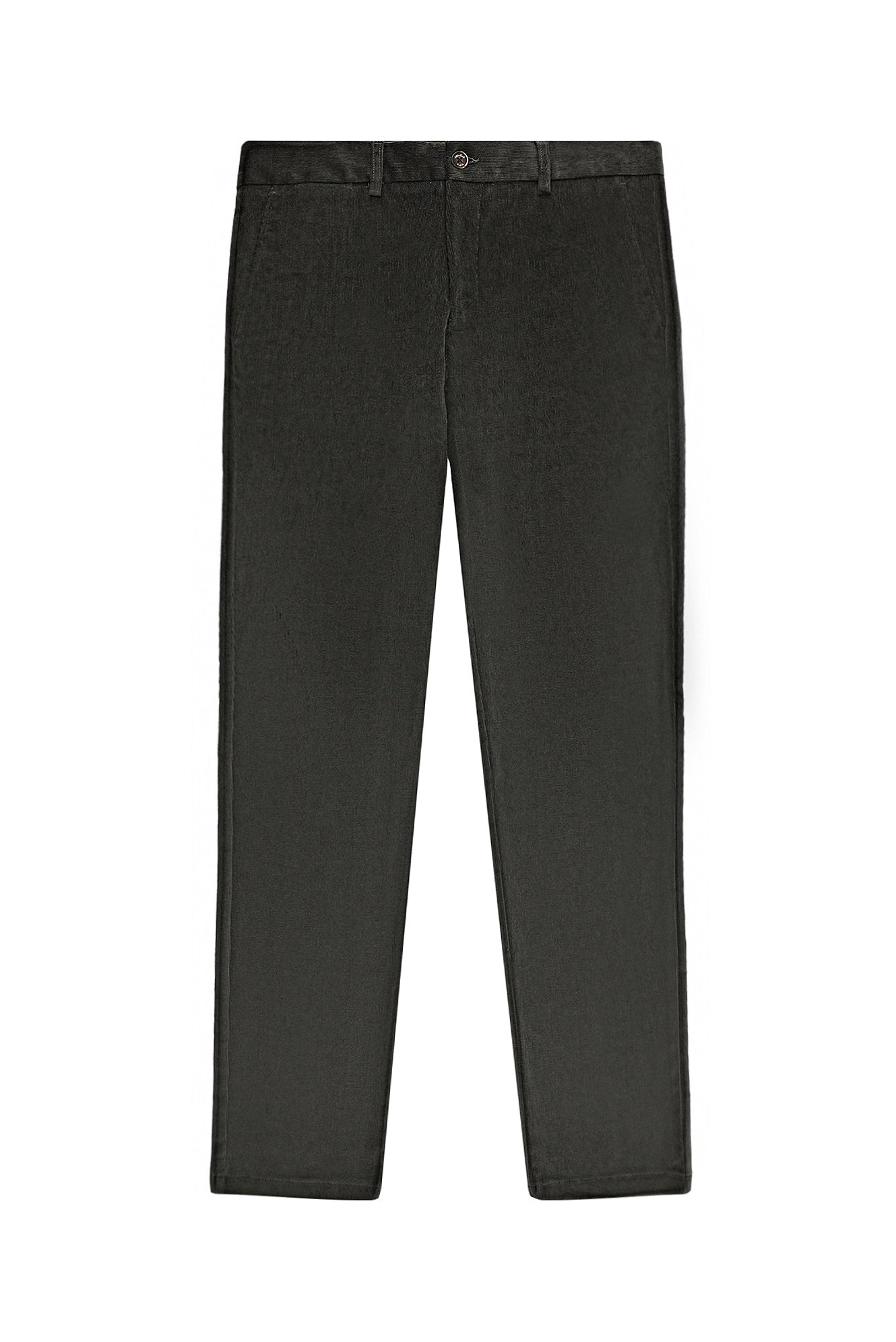 Orta Haki Regular Fit Likralı Kadife Pantolon