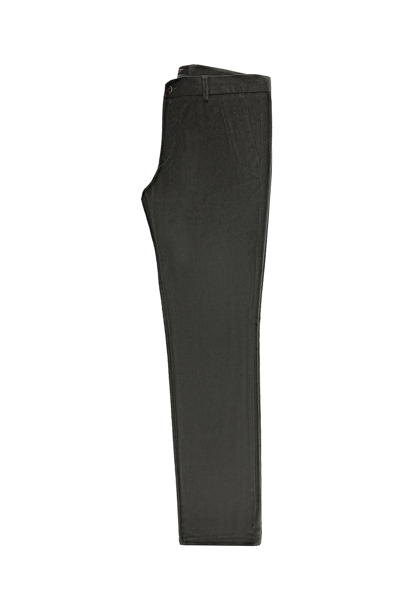 Orta Haki Regular Fit Likralı Kadife Pantolon
