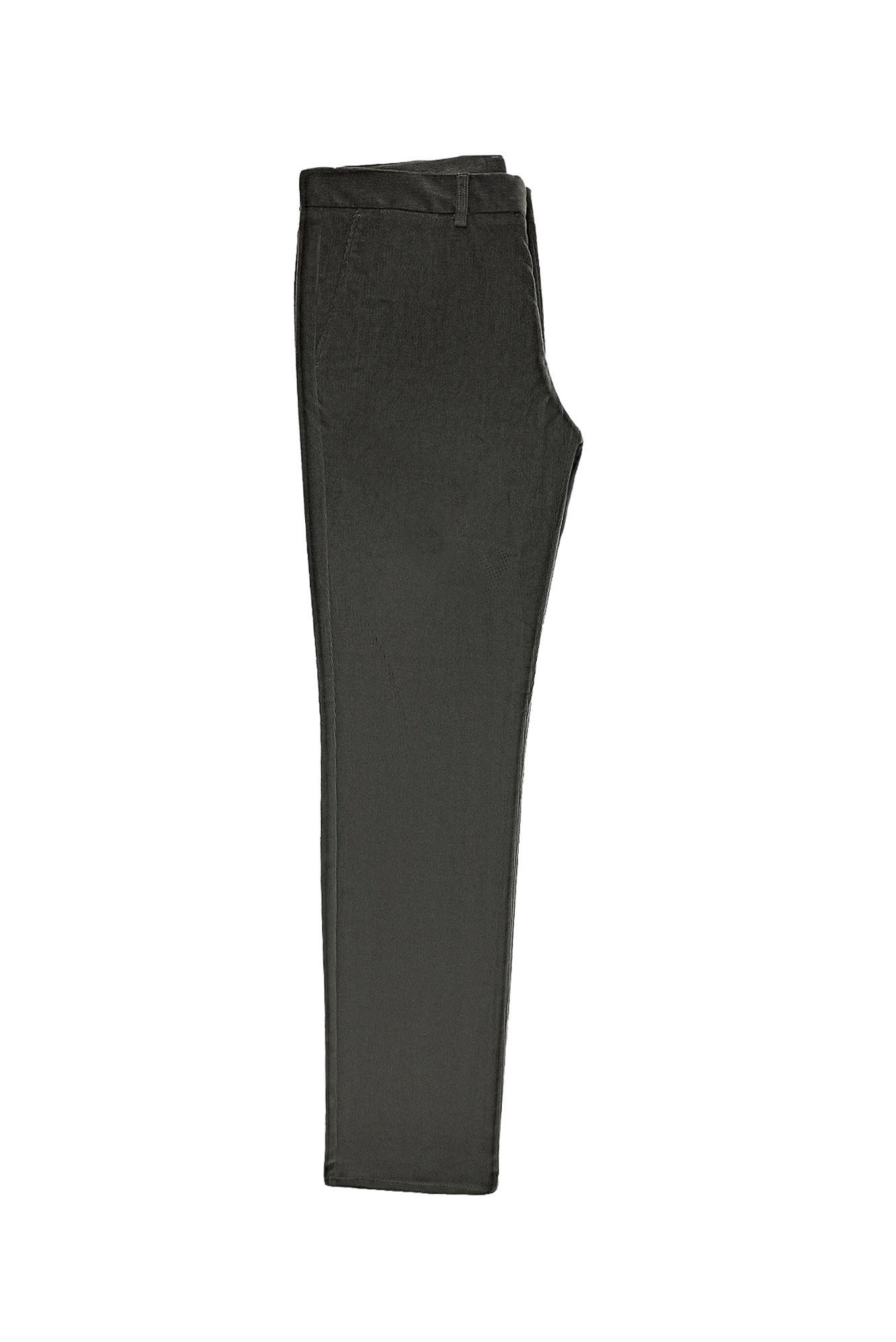 Orta Haki Regular Fit Likralı Kadife Pantolon