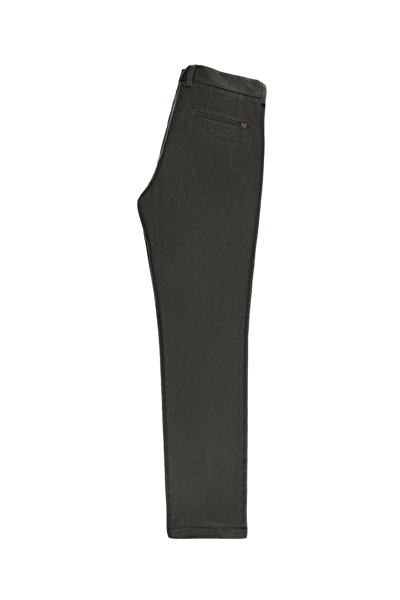 Orta Haki Regular Fit Likralı Kadife Pantolon