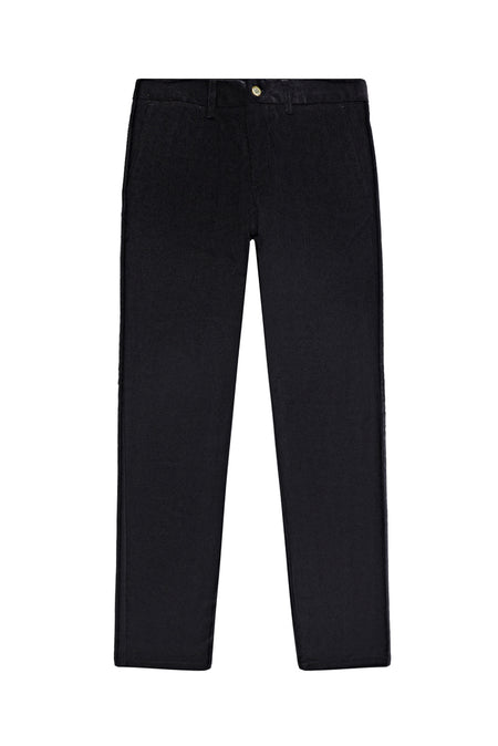 Koyu Antrasit Regular Fit Likralı Kadife Pantolon