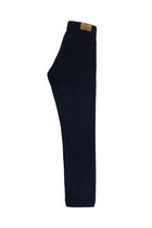 Orta Lacivert Slim Fit Dar Kesim Likralı Kadife Pantolon