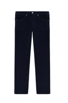 Orta Lacivert Slim Fit Dar Kesim Likralı Kadife Pantolon