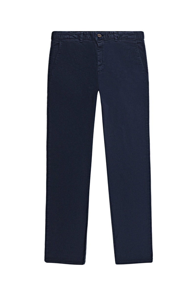 Koyu Lacivert Relax Fit Rahat Kesim Likralı Kanvas / Chino Pantolon