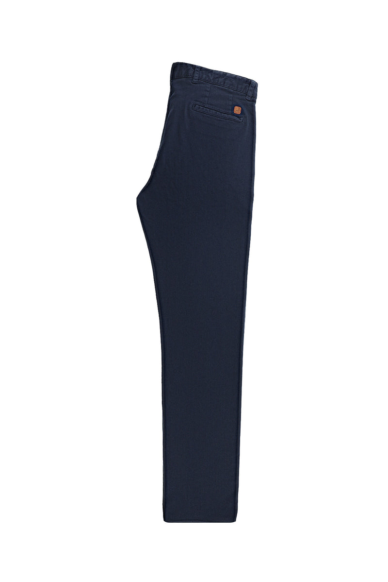 Koyu Lacivert Relax Fit Rahat Kesim Likralı Kanvas / Chino Pantolon