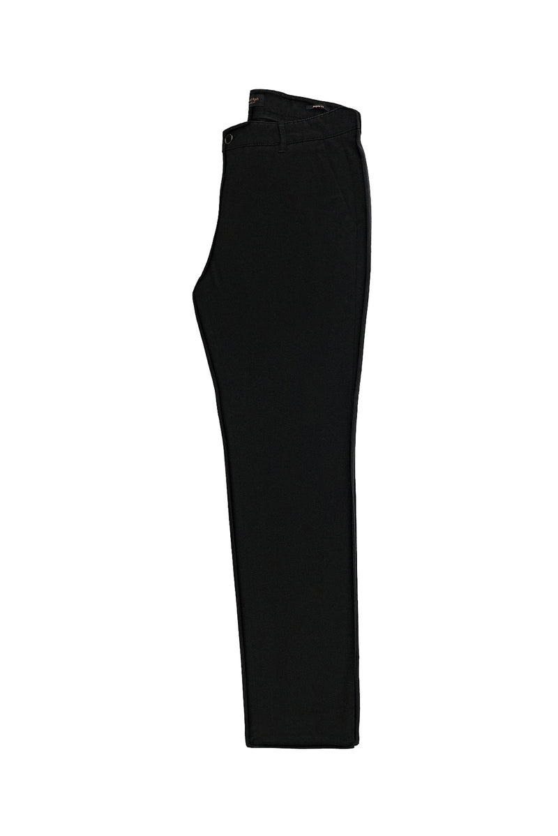 Siyah Slim Fit Dar Kesim Likralı Gabardin Pantolon