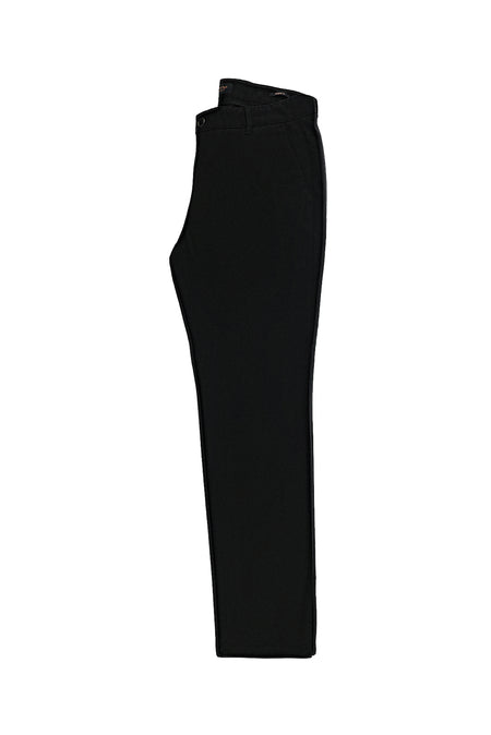 Siyah Relax Fit Rahat Kesim Likralı Gabardin Pantolon