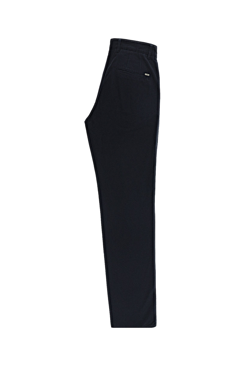 Orta Lacivert Slim Fit Dar Kesim Likralı Gabardin Pantolon