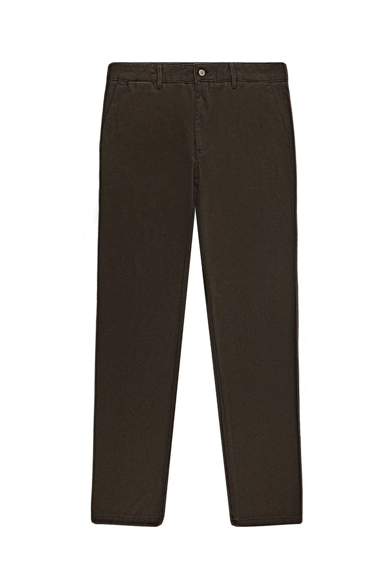 Koyu Kahve Slim Fit Dar Kesim Likral? Gabardin Pantolon-Abdullah Ki??l?