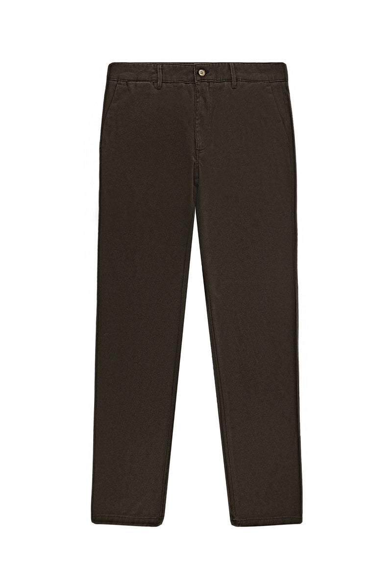 Koyu Kahve Regular Fit Standart Kesim Likral? Gabardin Pantolon-Abdullah Ki??l?