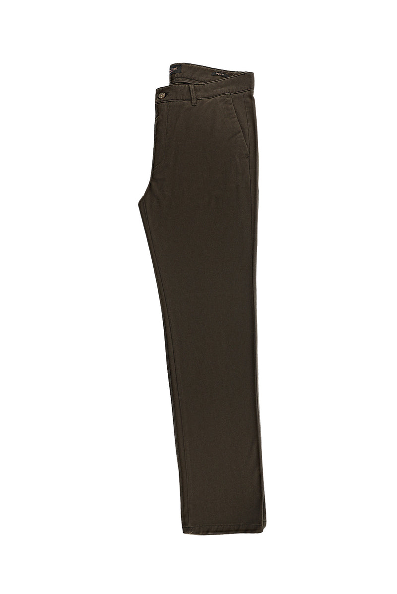 Koyu Kahve Relax Fit Rahat Kesim Likralı Gabardin Pantolon