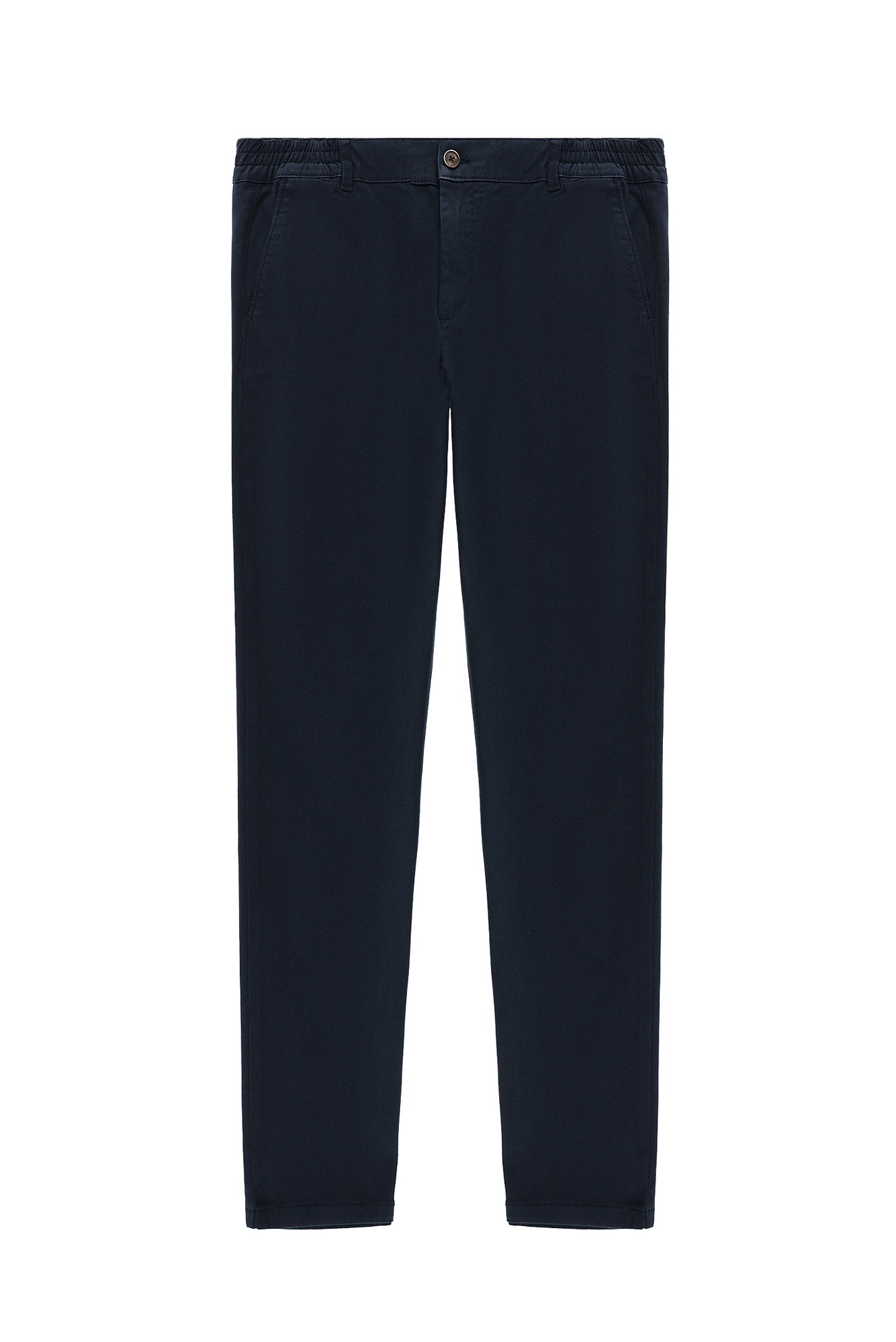 Koyu Lacivert Regular Fit Likralı Kanvas / Chino Pantolon