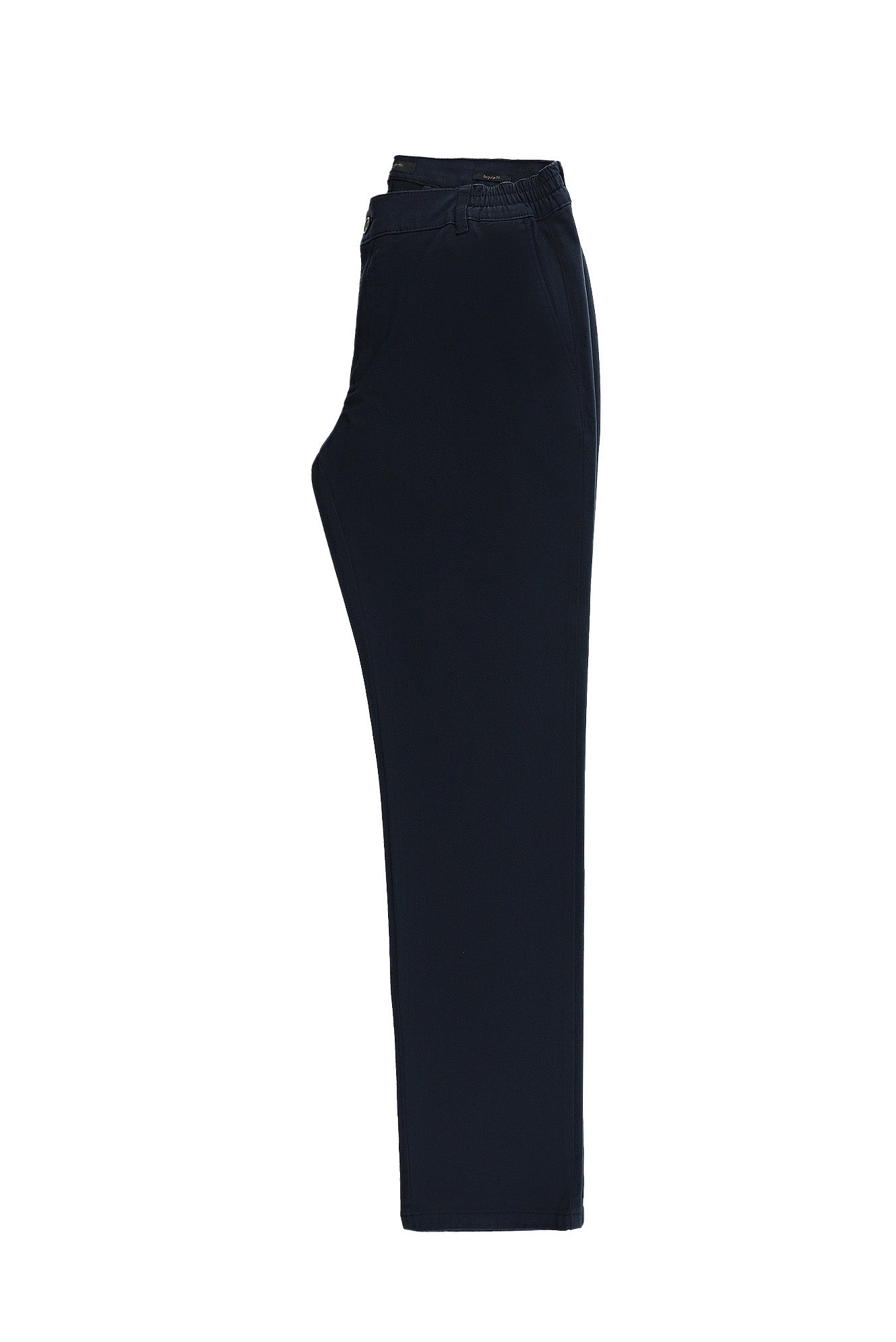 Koyu Lacivert Regular Fit Likralı Kanvas / Chino Pantolon