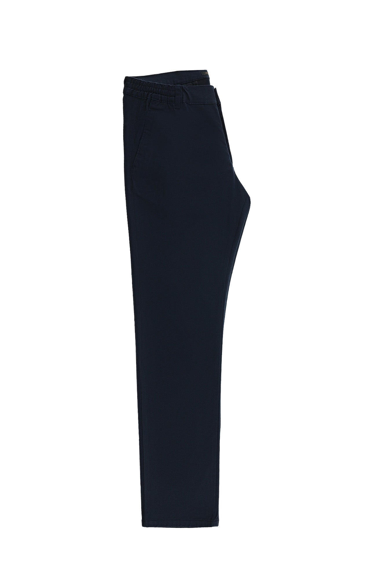 Koyu Lacivert Regular Fit Likralı Kanvas / Chino Pantolon