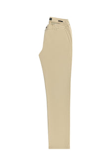 Orta Bej Regular Fit Likralı Kanvas / Chino Pantolon