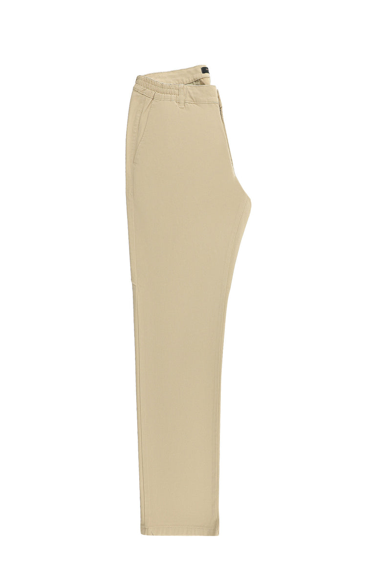 Orta Bej Regular Fit Likralı Kanvas / Chino Pantolon