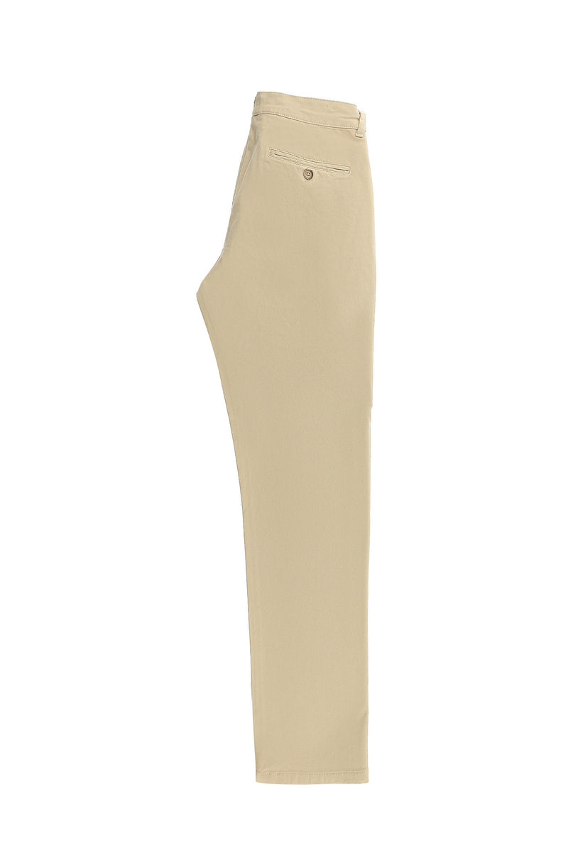 Orta Bej Regular Fit Likralı Kanvas / Chino Pantolon