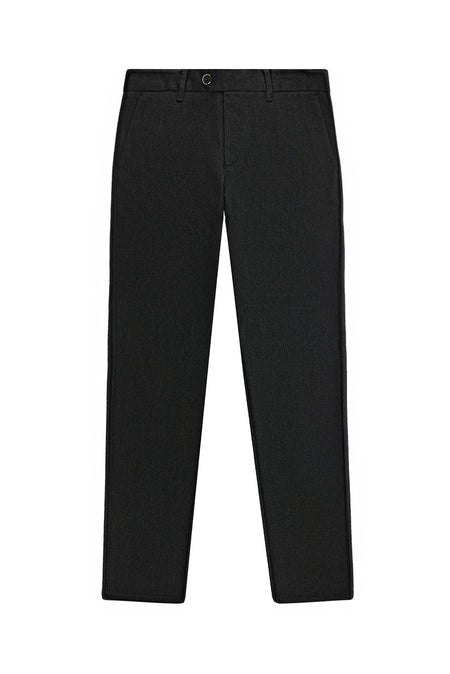 Koyu Antrasit Slim Fit Dar Kesim Likralı Kanvas / Chino Pantolon