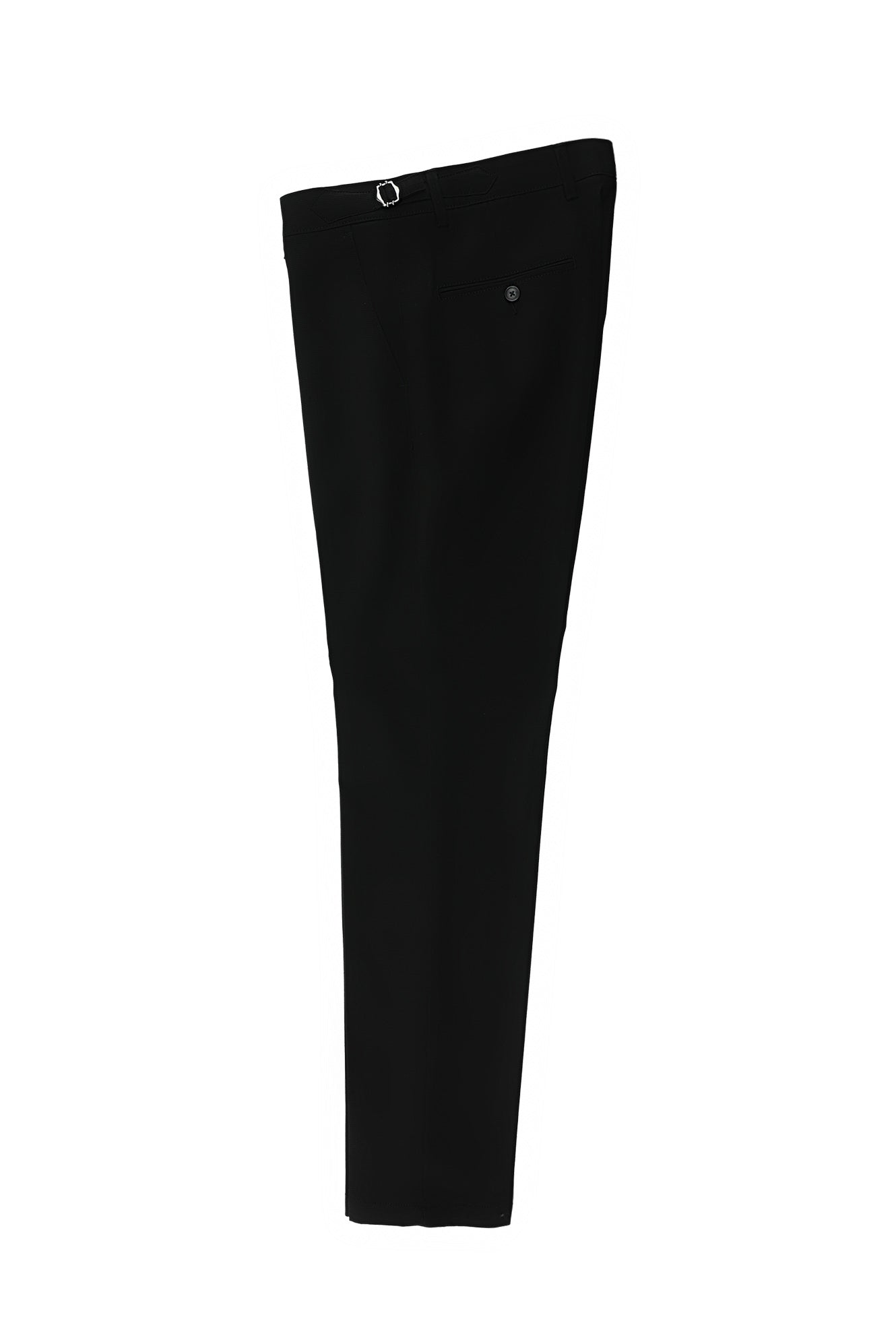 Siyah Slim Fit Dar Kesim Likralı Tokalı Kanvas / Chino Pantolon