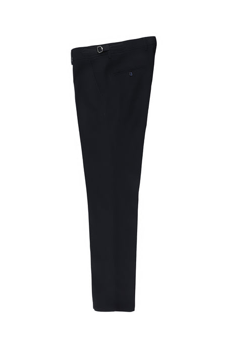 Koyu Lacivert Slim Fit Dar Kesim Likralı Tokalı Kanvas / Chino Pantolon
