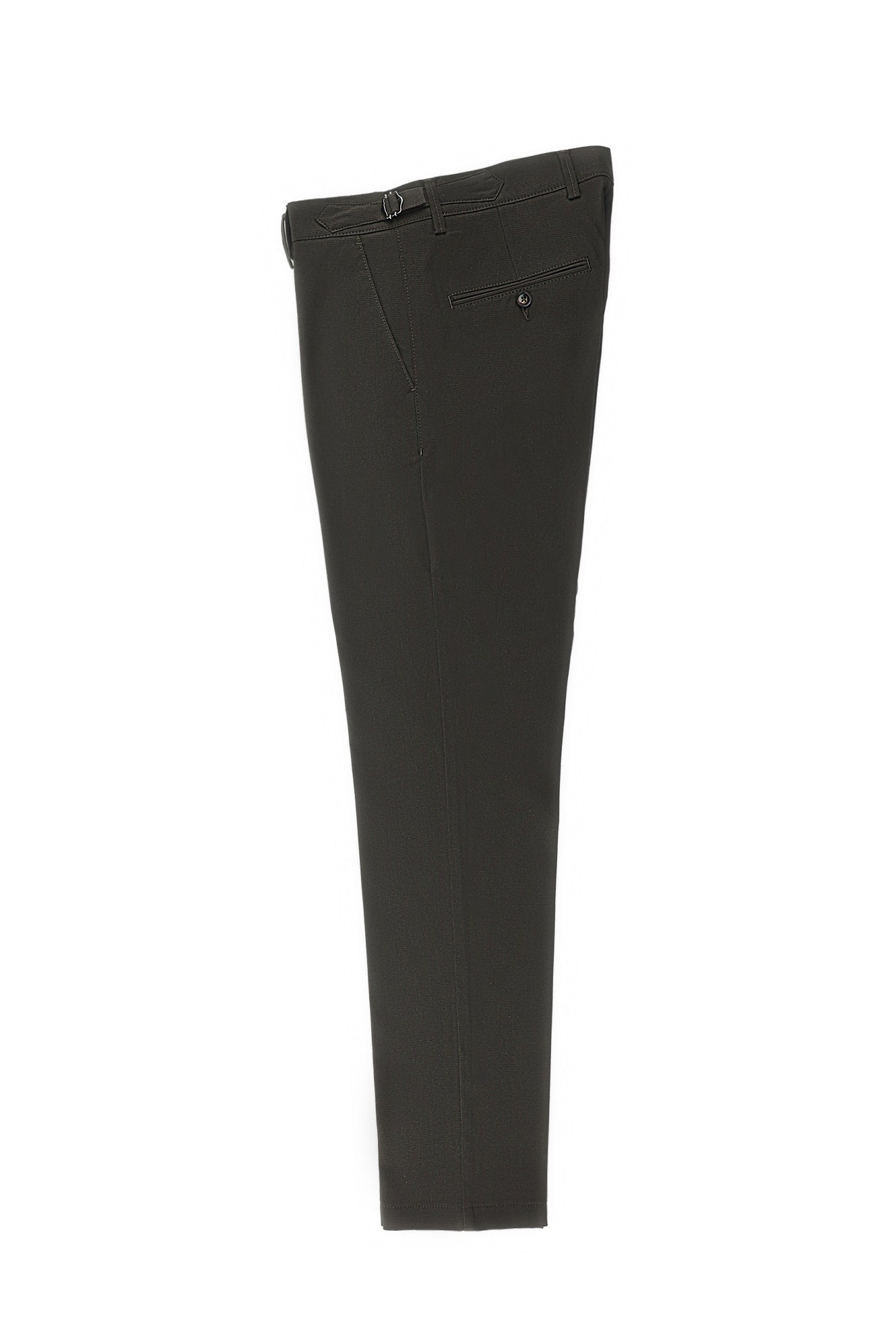 Koyu Kahve Slim Fit Dar Kesim Likralı Tokalı Kanvas / Chino Pantolon