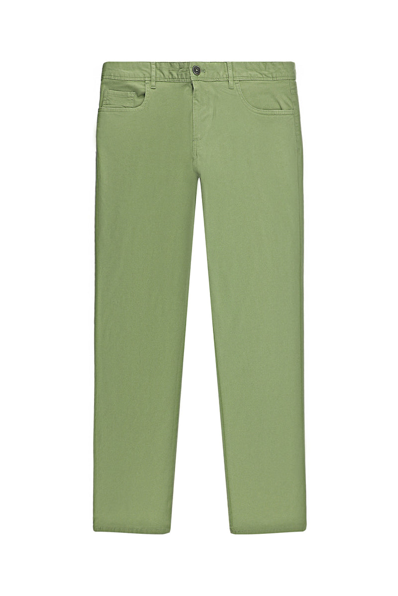 Orta Haki Regular Fit Likralı Kanvas / Chino Pantolon
