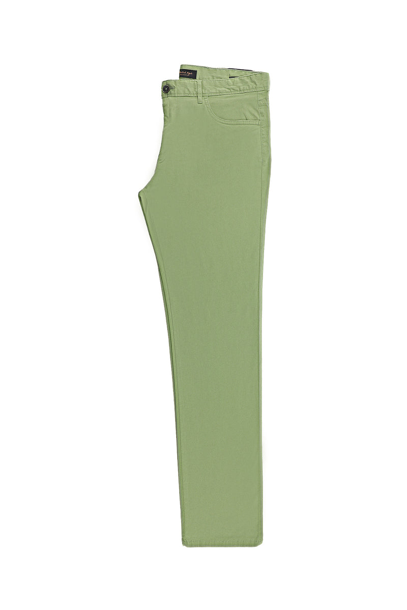Orta Haki Regular Fit Likralı Kanvas / Chino Pantolon