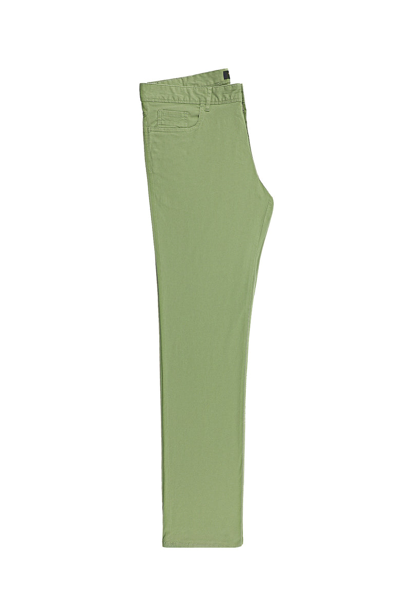Orta Haki Regular Fit Likralı Kanvas / Chino Pantolon