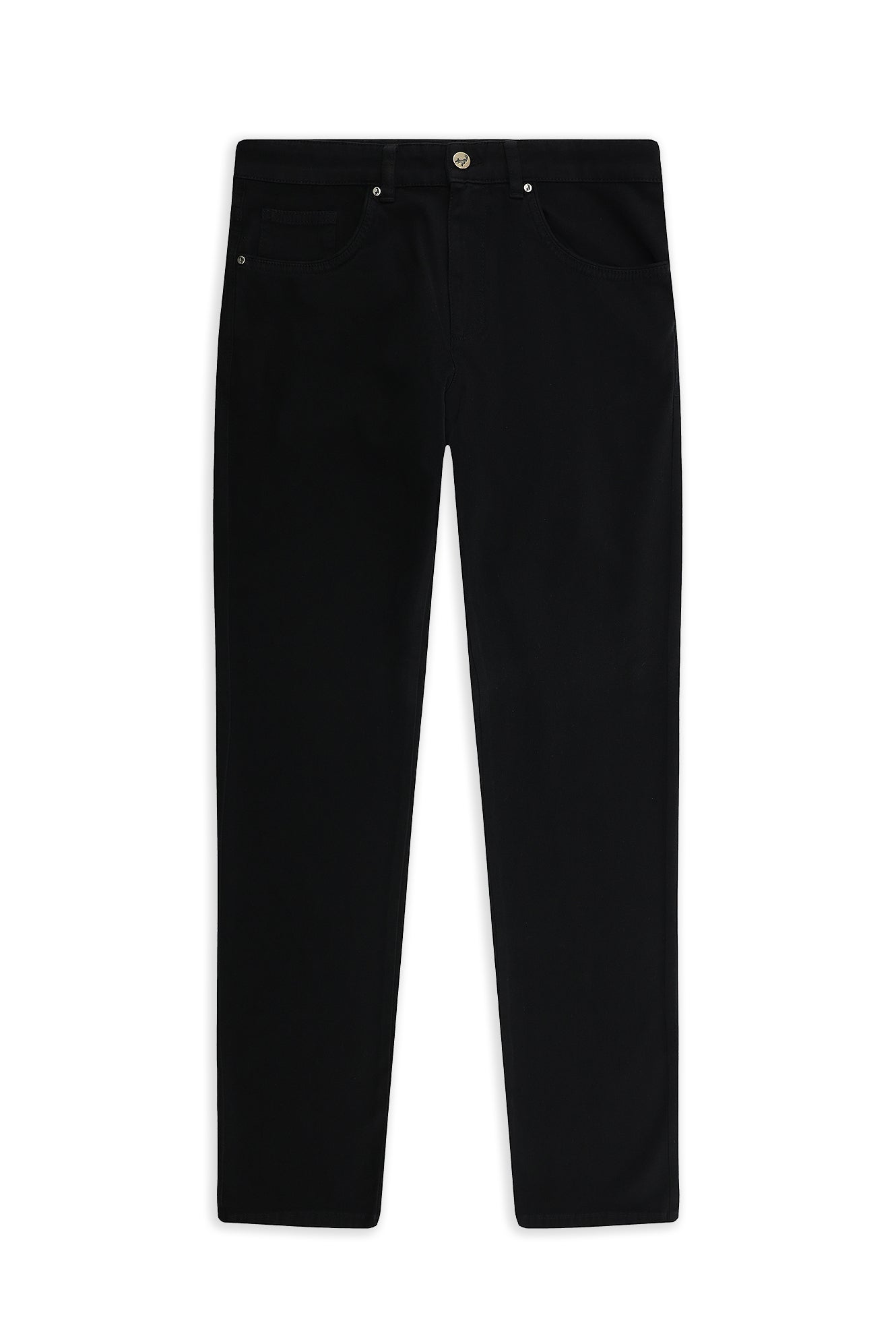 Siyah Slim Fit Dar Kesim Lyocell Karışımlı Kanvas / Chino Pantolon