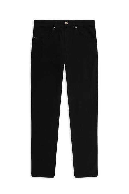 Siyah Slim Fit Dar Kesim Lyocell Karışımlı Kanvas / Chino Pantolon