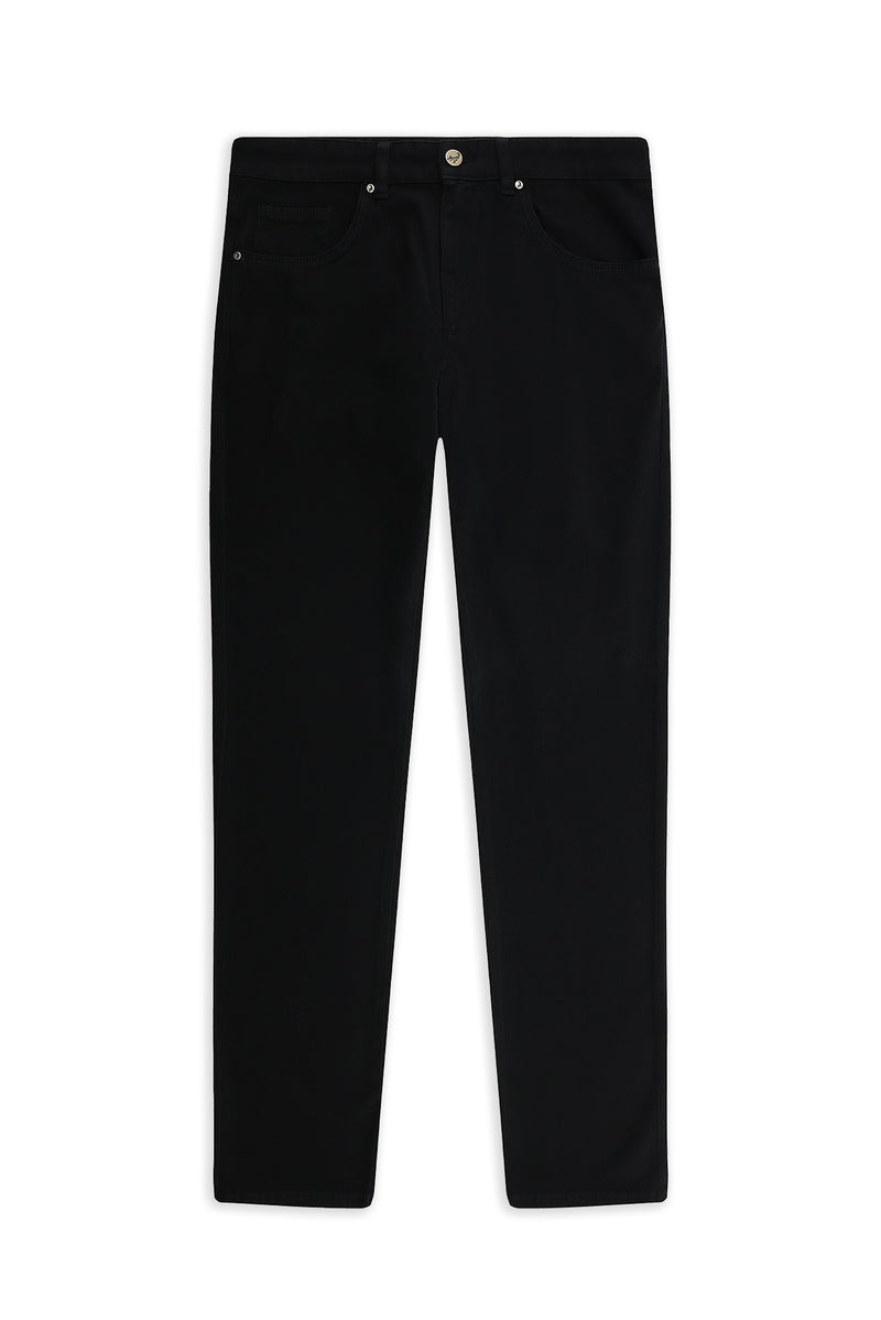 Siyah Slim Fit Dar Kesim Lyocell Karışımlı Kanvas / Chino Pantolon