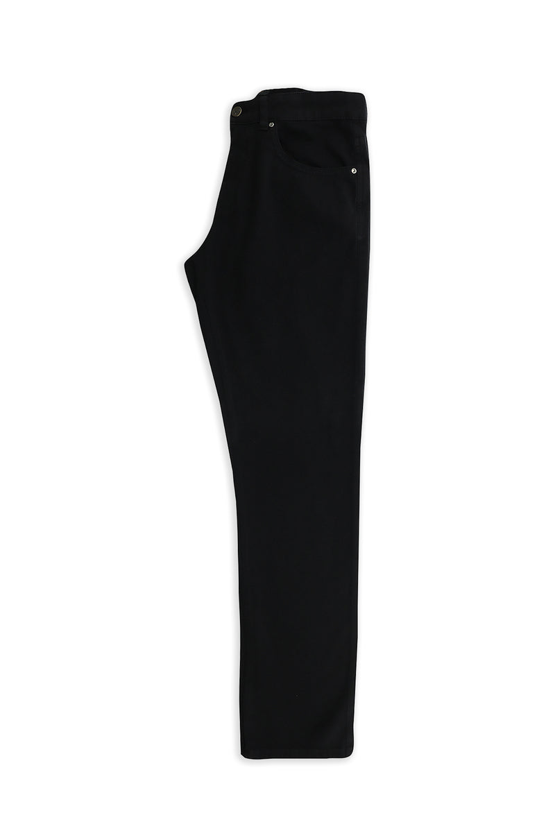 Siyah Slim Fit Dar Kesim Lyocell Karışımlı Kanvas / Chino Pantolon