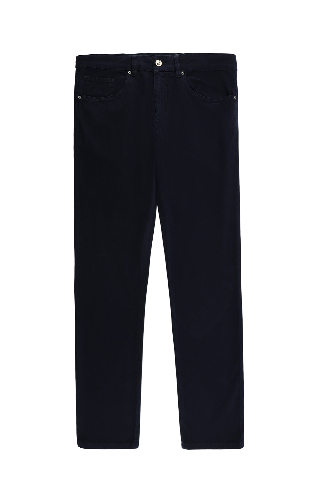 Orta Lacivert Slim Fit Dar Kesim Likralı Kanvas / Chino Pantolon