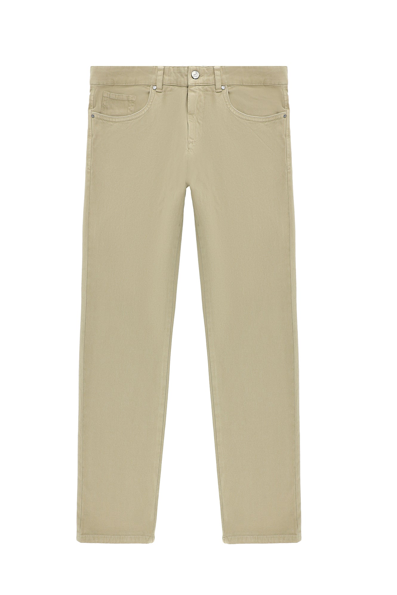 Açık Vizon Slim Fit Dar Kesim Likralı Kanvas / Chino Pantolon