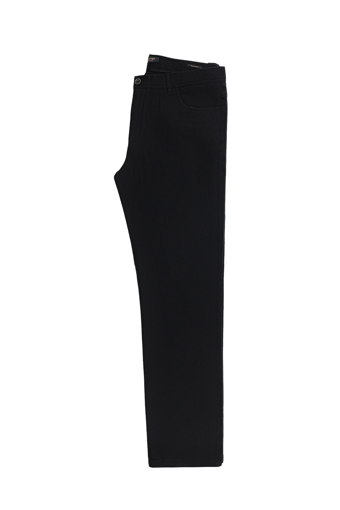 Siyah Regular Fit Desenli Likralı Kanvas / Chino Pantolon