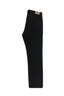 Siyah Relaxed Fit Rahat Kesim Desenli Likralı Kanvas / Chino Pantolon