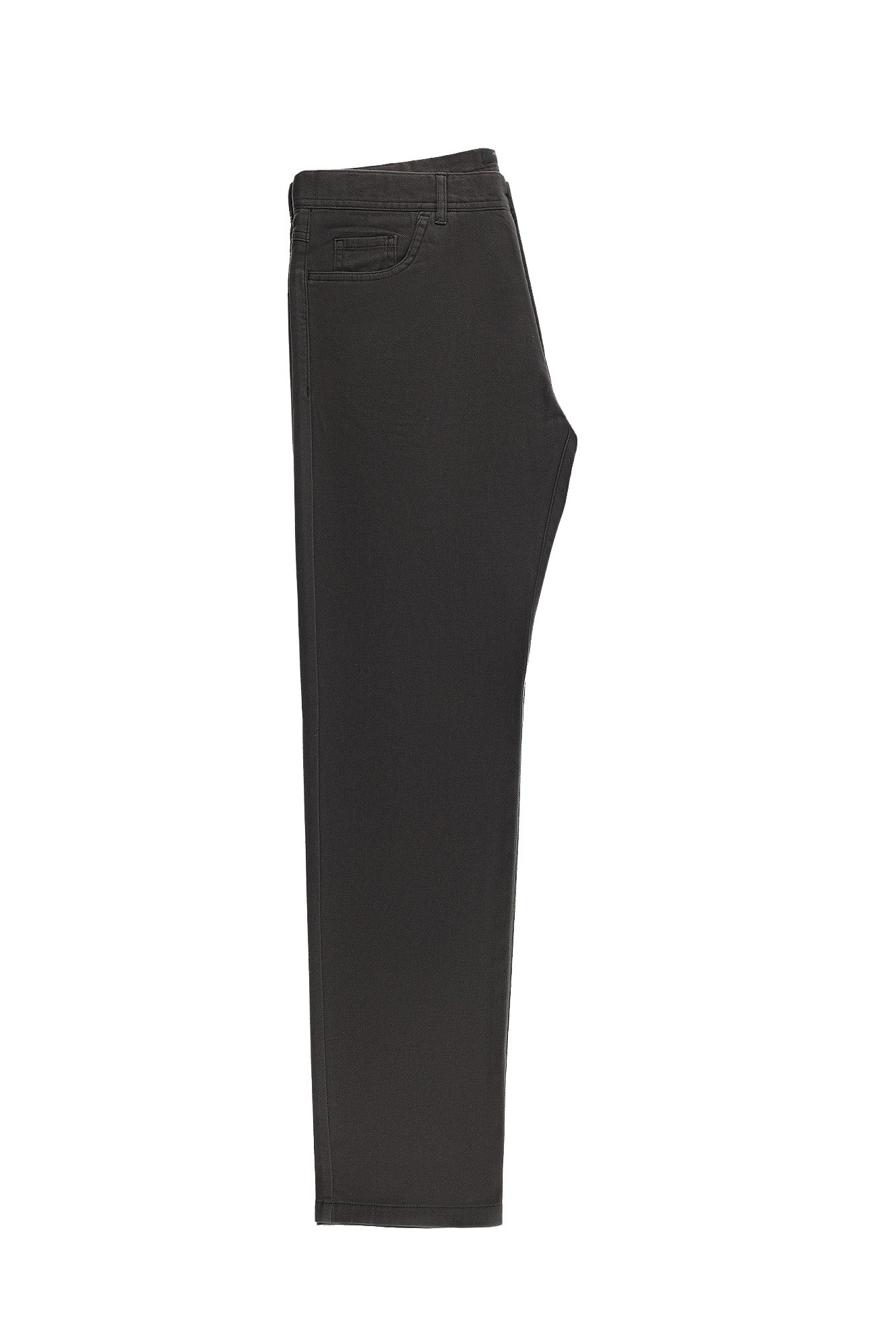 Koyu Kahve Regular Fit Desenli Likralı Kanvas / Chino Pantolon