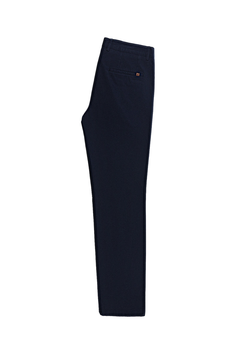 Koyu Lacivert Regular Fit Likralı Kanvas / Chino Pantolon
