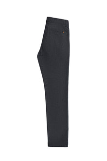 Koyu Lacivert Relaxed Fit Rahat Kesim Desenli Likralı Kanvas / Chino Pantolon