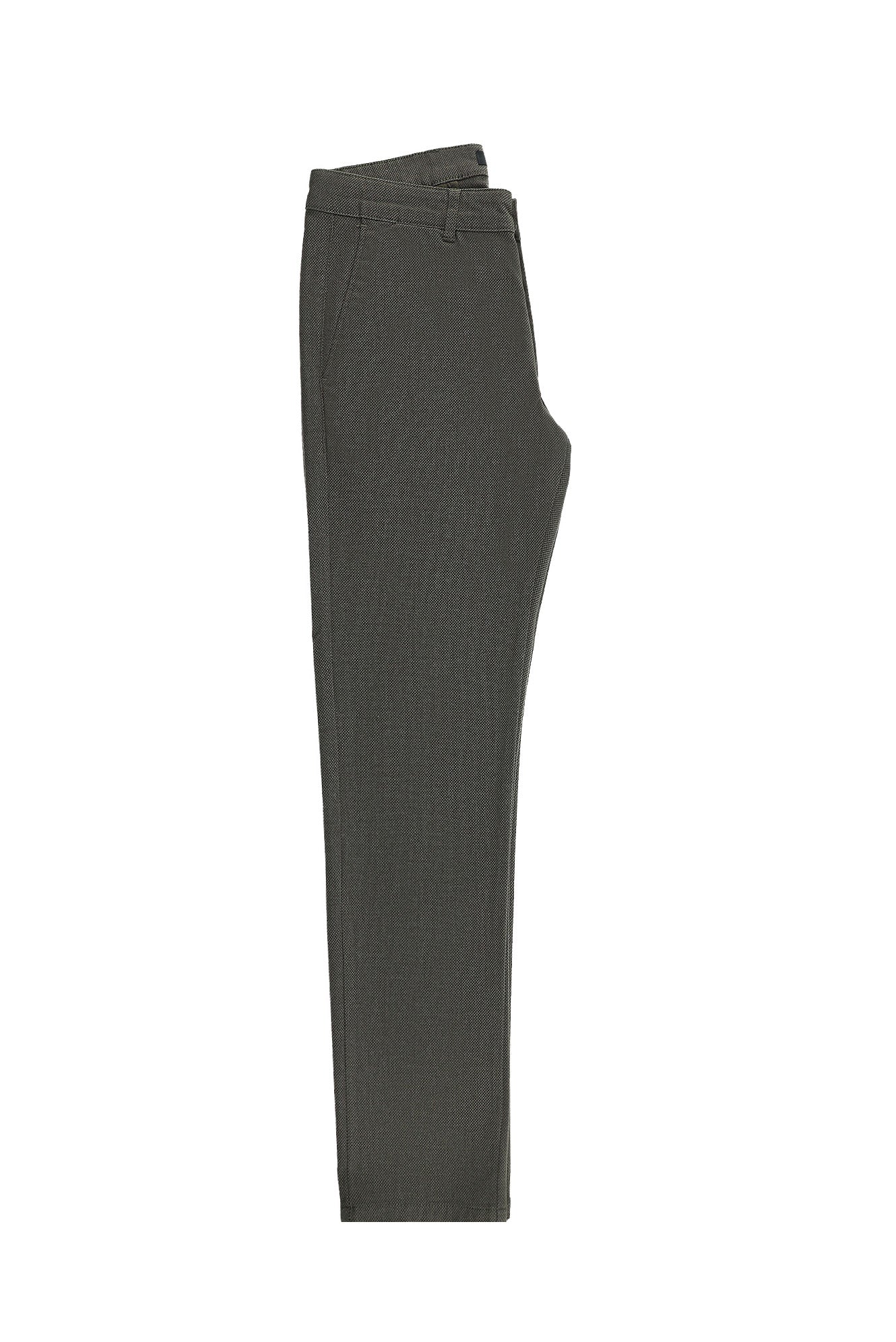 Orta Haki Relaxed Fit Rahat Kesim Desenli Likralı Kanvas / Chino Pantolon