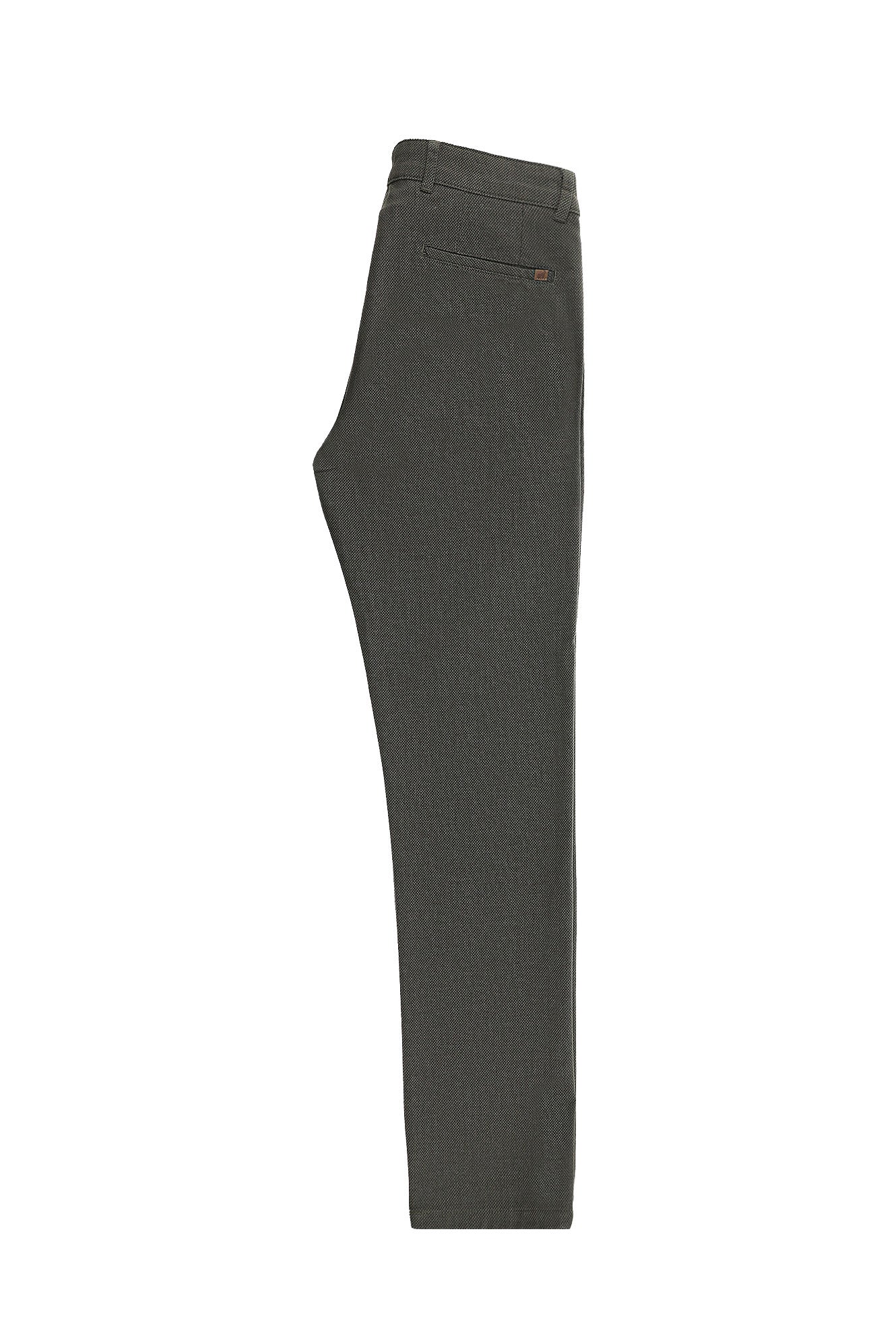 Orta Haki Relaxed Fit Rahat Kesim Desenli Likralı Kanvas / Chino Pantolon
