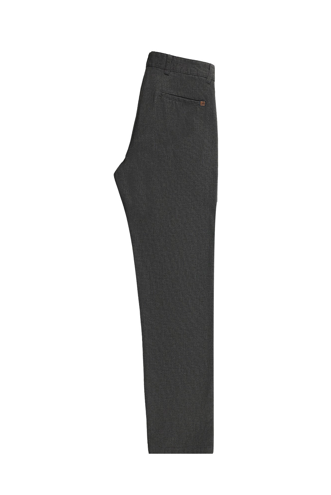 Orta Antrasit Relaxed Fit Rahat Kesim Desenli Likralı Kanvas / Chino Pantolon