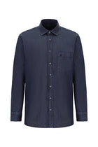 Koyu Lacivert Uzun Kol Regular Fit Pamuklu Denim Gömlek