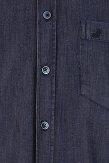 Koyu Lacivert Uzun Kol Regular Fit Pamuklu Denim Gömlek