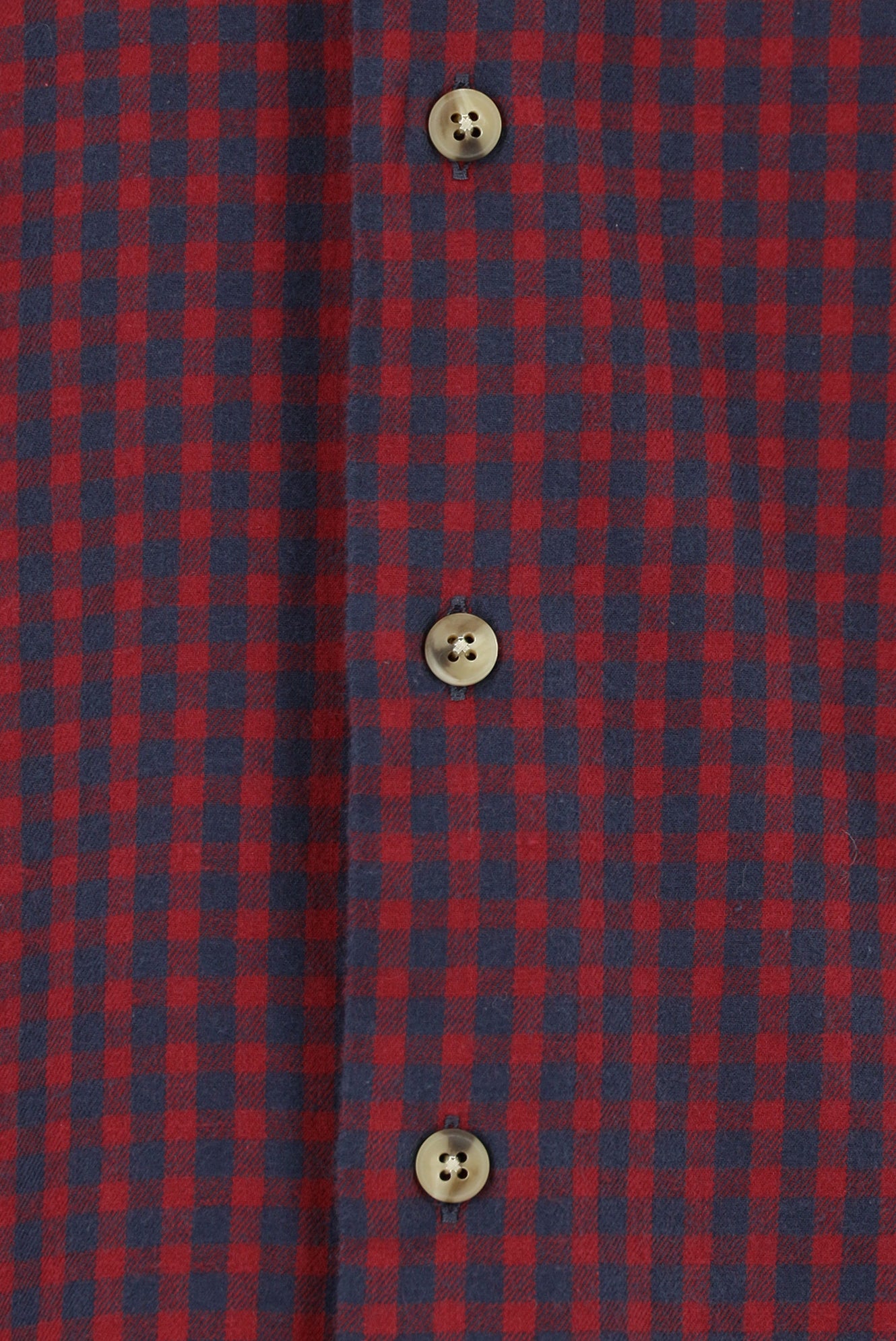Koyu Kırmızı Uzun Kol Slim Fit Dar Kesim Oduncu Ekose Pamuk Düğmeli Yaka Gömlek
