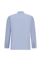 Mavi Uzun Kol Klasik Cepli Pamuk İtalyan Ekose Gömlek