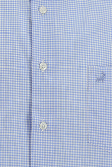 Mavi Uzun Kol Klasik Cepli Pamuk İtalyan Ekose Gömlek