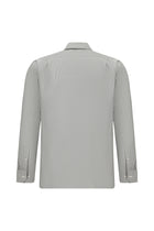 Orta Gri Uzun Kol Regular Fit Cepli Baskılı Pamuk Gömlek