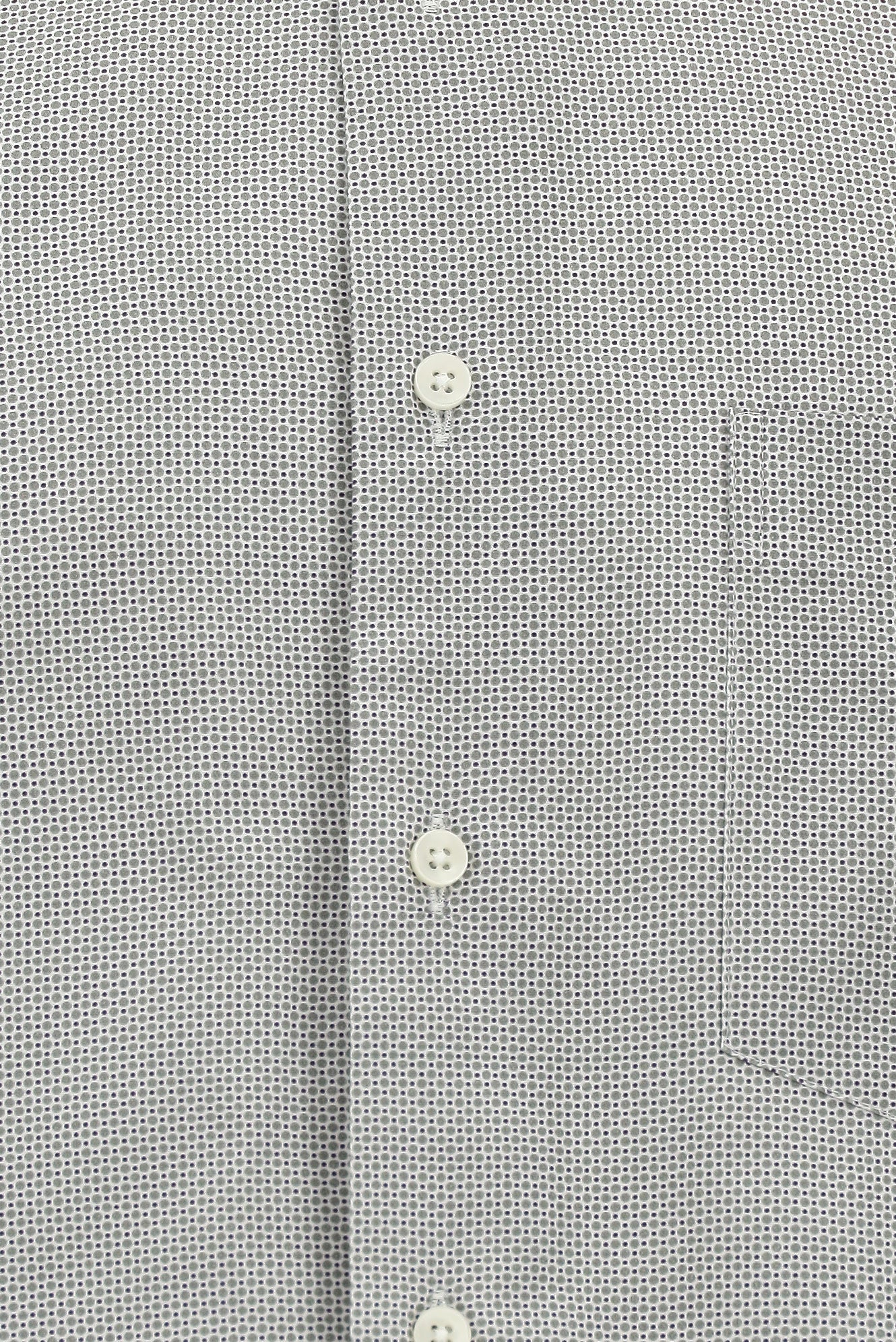 Orta Gri Uzun Kol Regular Fit Cepli Baskılı Pamuk Gömlek